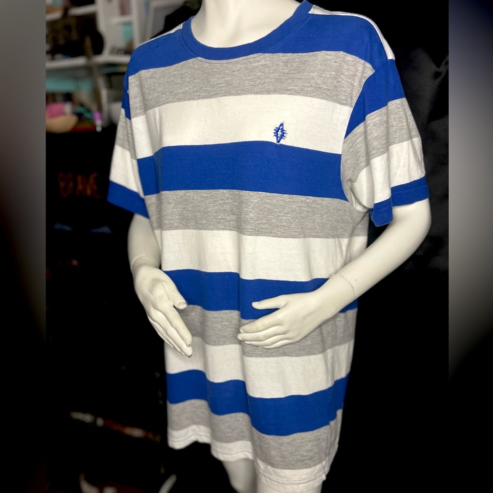Akademiks Blue and Gray Striped Men's Shirt